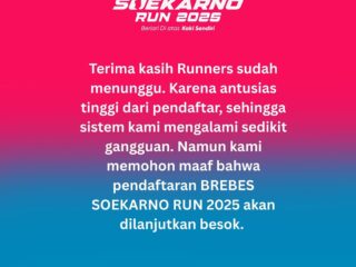 Buruan Daftar! Pendaftaran Soekarno Run 2025 Brebes Kembali Dibuka Hari Ini